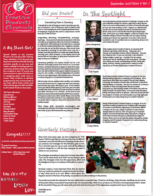 American Greetings MVV News Letter 1