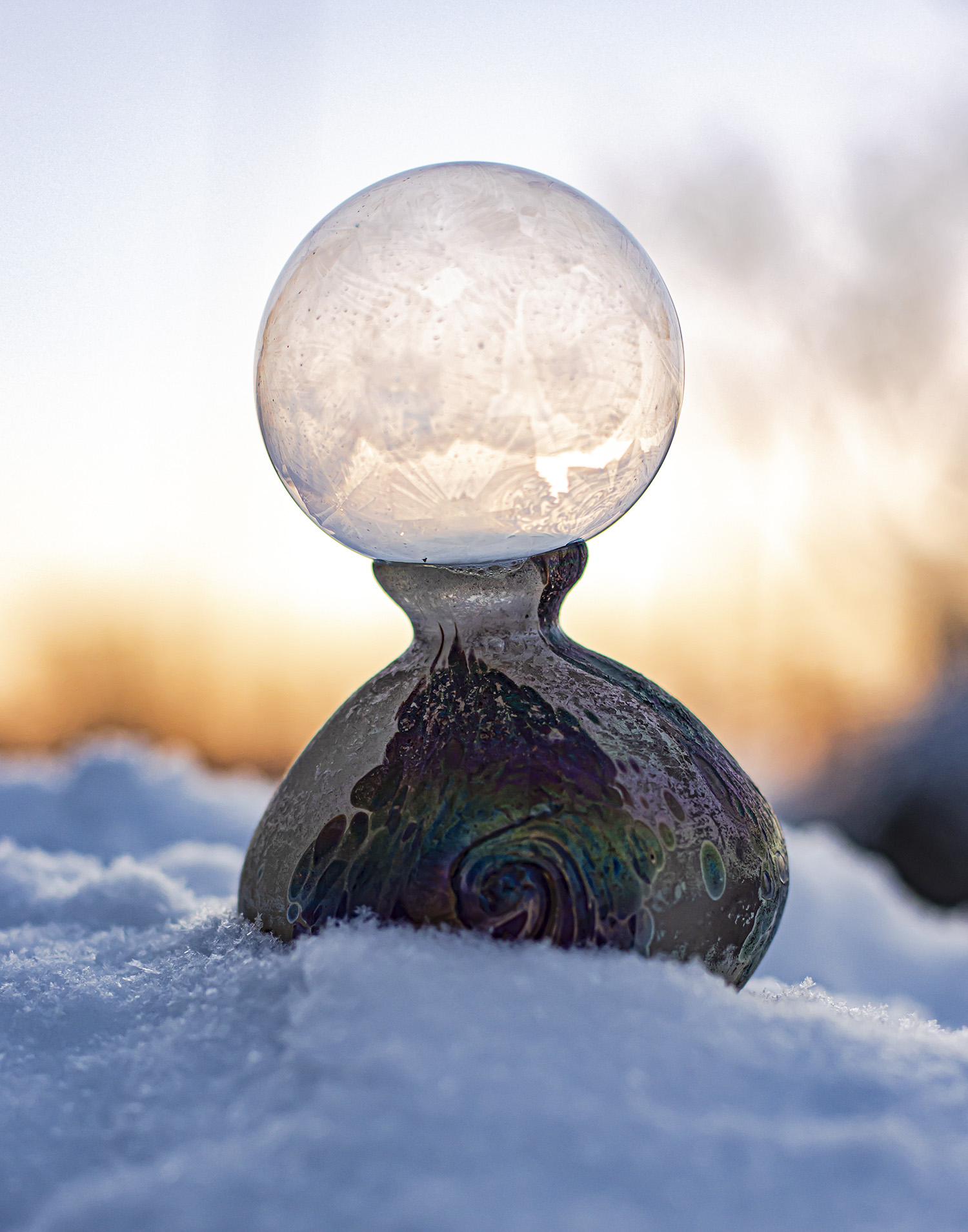 composition-art-photography-frozen-bubble-on-snow-vase-cropped